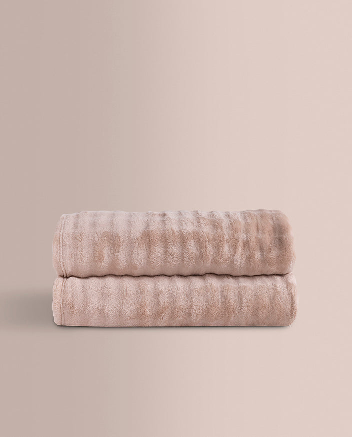Icelandia Value Faux Fur Throws and Cushions, Beige