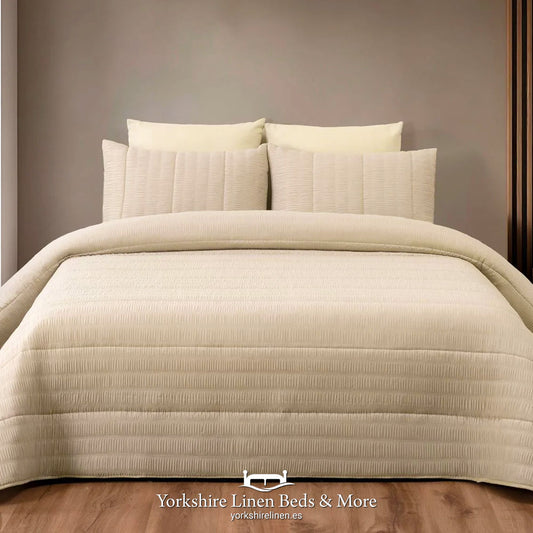 Paloma Seersucker Style Bedspreads Beige