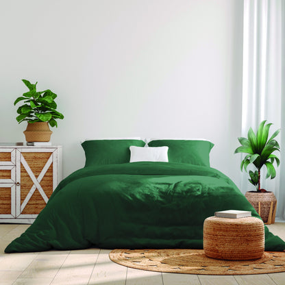 Luxury 100% Cotton Percale Duvets Set, Green FINAL REDUCTION