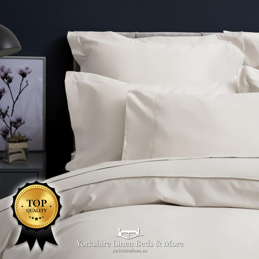 Pima Cotton Sateen 450TC Duvet Cover Ivory - Yorkshire Linen Beds & More P02
