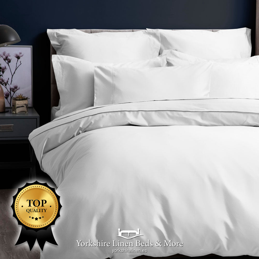 Pima Cotton Sateen 450TC Flat Sheets White - Yorkshire Linen Beds & More P02