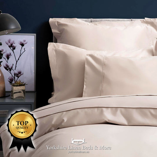 Pima Cotton Sateen 450TC Pillowcases Oyster - Yorkshire Linen Beds & More P01`