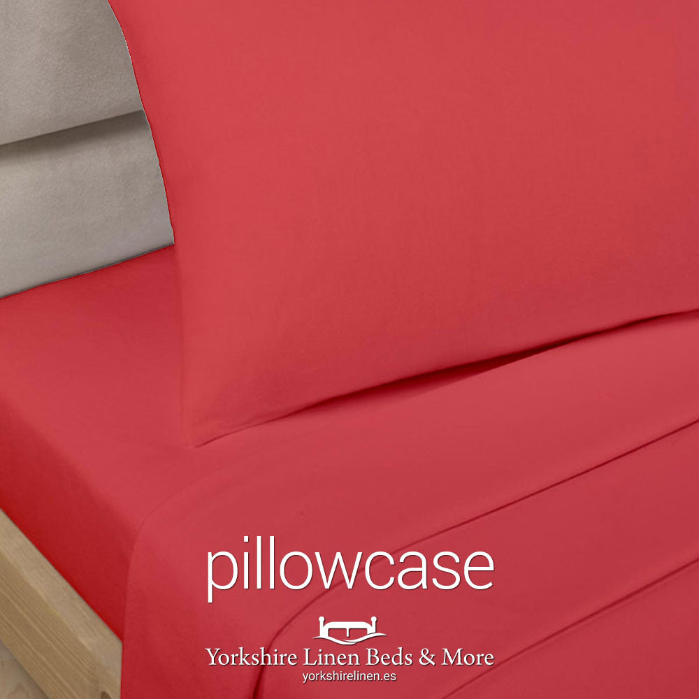 Polycotton Pillowcases, Red - Yorkshire Linen Beds & More P01