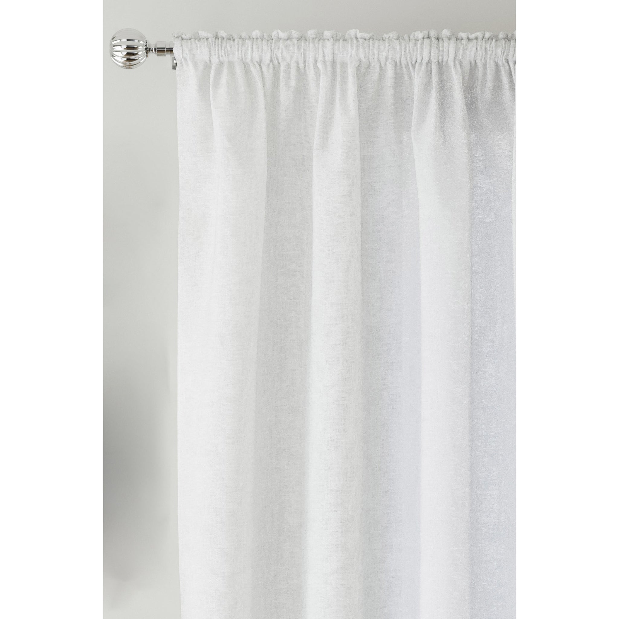 Ronda Slot Type Linen Style Voile Panels- White