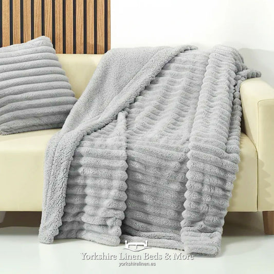 Rabbit Sherpa Throws, Silver - Bedspreads, Throws & Runners - Yorkshire Linen Beds & More, Mijas, Spain