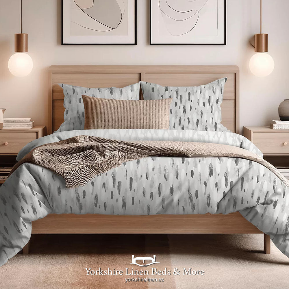 Rain Duvet Set, Grey - Duvet Covers & Sets - Yorkshire Linen Beds & More