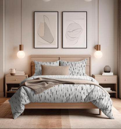 Rain Duvet Set, Grey