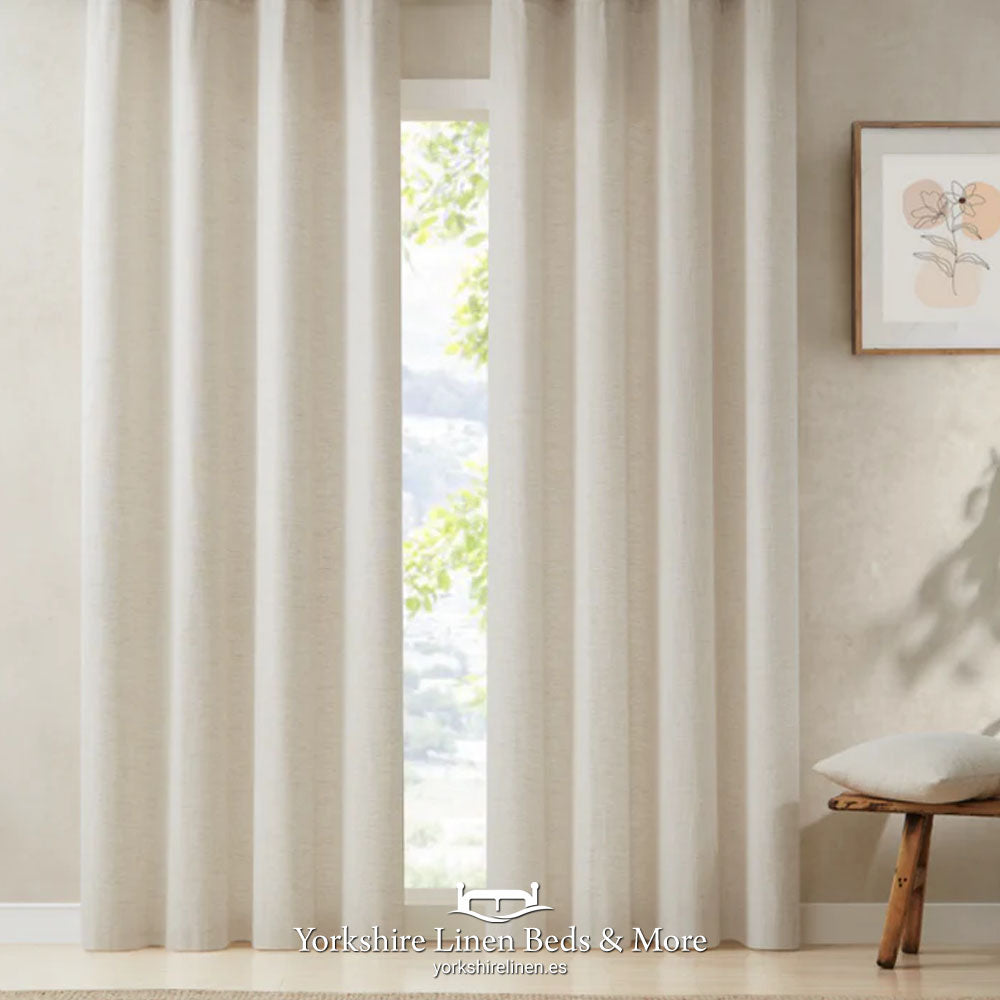 Rustic Linen Eyelet Voile Panels - ( 5430 )Natural