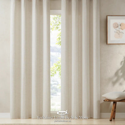 Rustic Linen Eyelet Voile Panels - ( 5430 )Natural