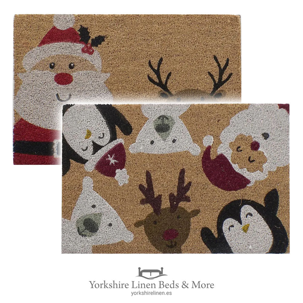 Santa & Friends Festive Coconut Door Mats, Assorted - Christmas Gift Ideas - Yorkshire Linen Beds & More
