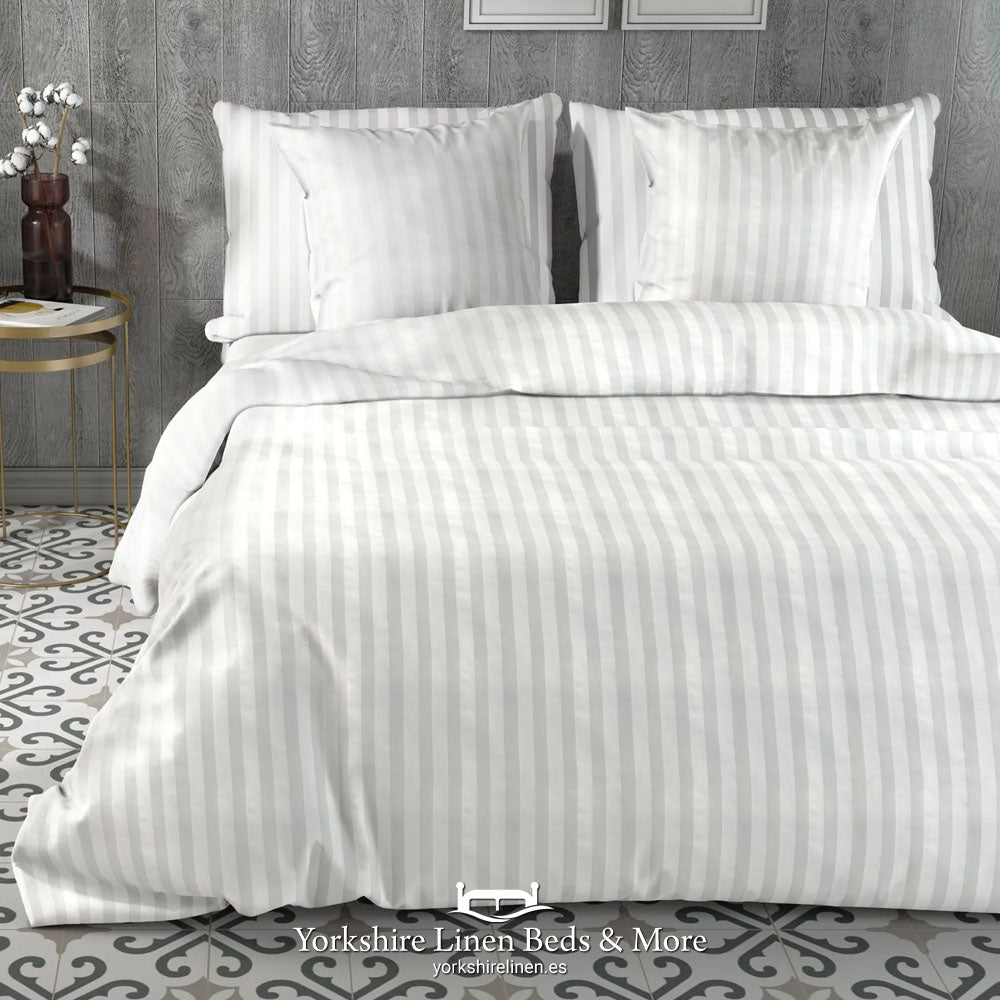 Satin Stripe 220TC 100% Cotton Duvet Covers - Duvet Covers & Sets - Yorkshire Linen Beds & More