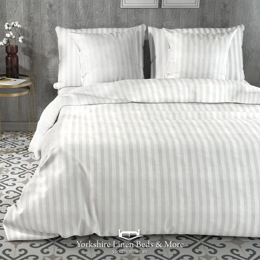 Satin Stripe 220TC 100% Cotton Duvet Covers - Duvet Covers & Sets - Yorkshire Linen Beds & More