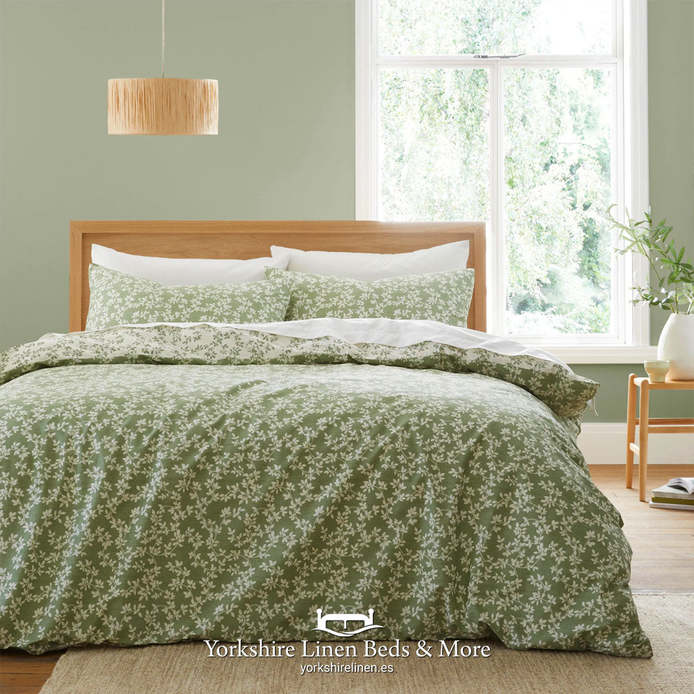 Shadow Leaves 100 % Cotton Duvet Sets- Green