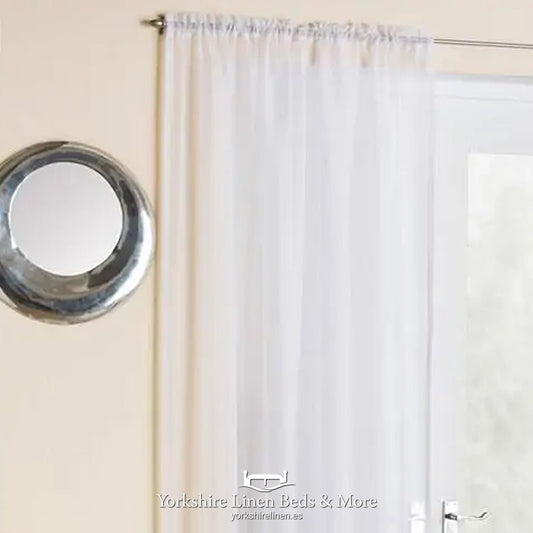 Slot Top Voile Panels, White - Net Curtains & Voiles - Yorkshire Linen Beds & More