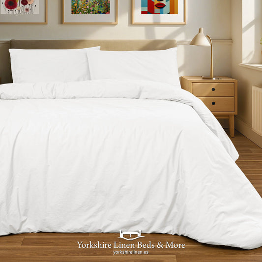 Stonewashed 200 TC Cotton Duvet Sets White