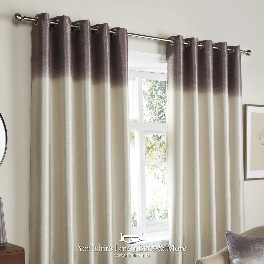 Stratus Ombre Ring Top Curtains, Chocolate - Curtains & Voiles - Yorkshire Linen Beds & More
