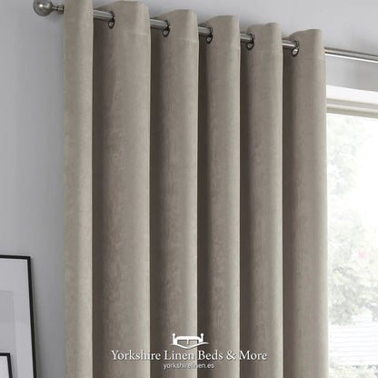 Stratus Ring Top Dim Out Curtains, Natural - Curtains & Voiles - Yorkshire Linen Beds & More