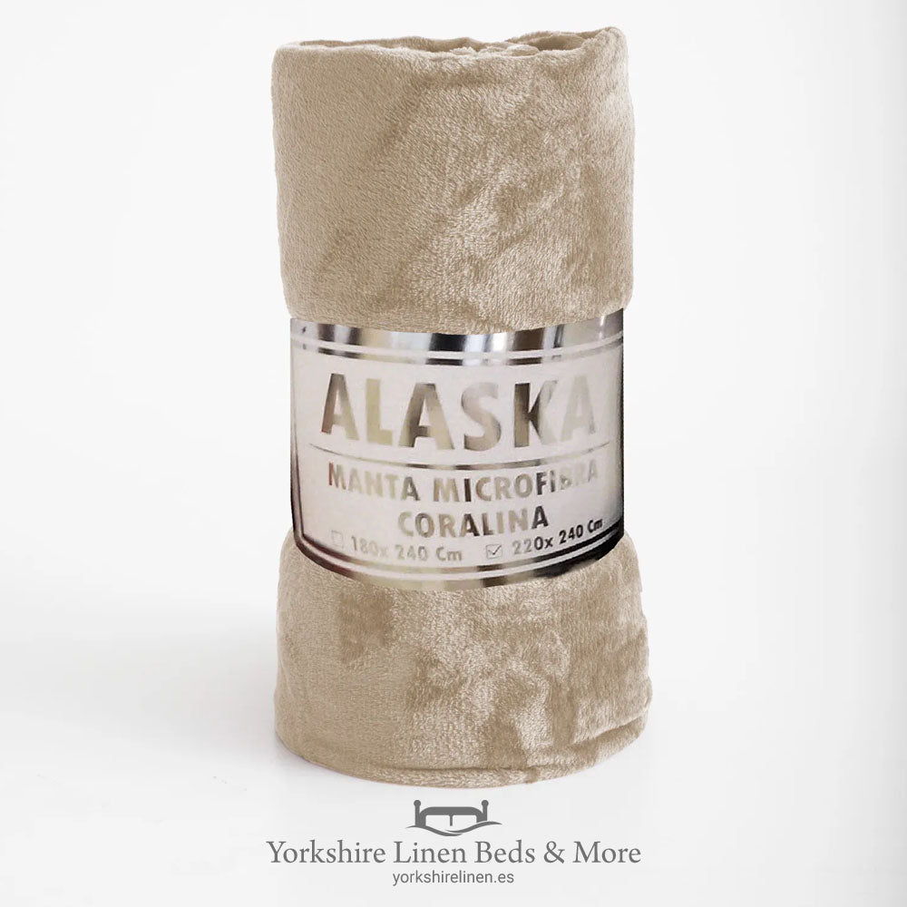Super Value Velvet Touch Throws, Various Sizes, Beige - Throws & Bedspreads - Yorkshire Linen Beds & More