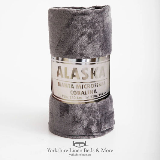 Super Value Velvet Touch Throws, Various Sizes, Charcoal - Throws & Bedspreads - Yorkshire Linen Beds & More