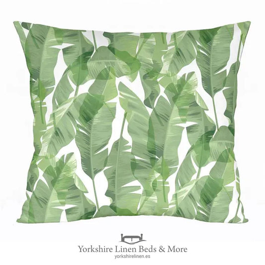 Tahiti Palm Frond Cushion Green, 1968 - Cushions & Cushion Covers - Yorkshire Linen Beds & More