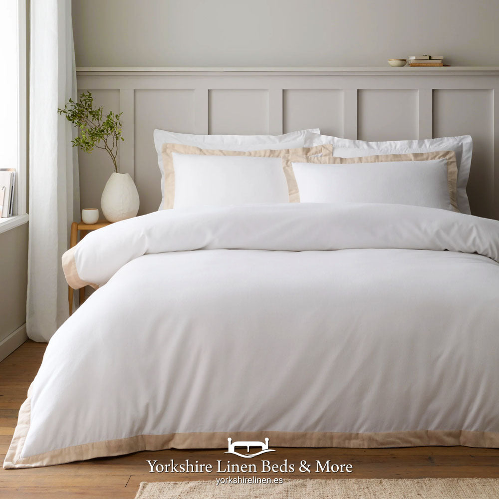 Tailored Brushed Cotton Duvet Set, Natural - Duvet Covers and Sets - Yorkshire Linen Beds & More, Mijas Costa, Spain
