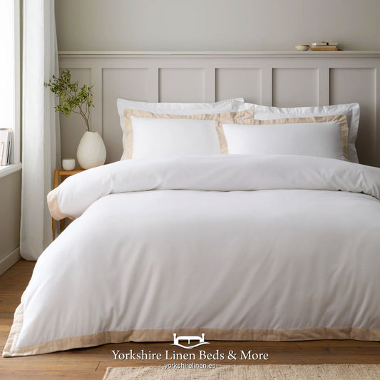 Tailored Brushed Cotton Duvet Set, Natural - Duvet Covers and Sets - Yorkshire Linen Beds & More, Mijas Costa, Spain