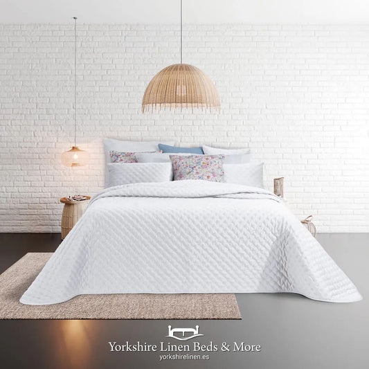 Thunder Luxury Velvet Bedspreads, White - Bedspreads & Throws - Yorkshire Linen Beds & More