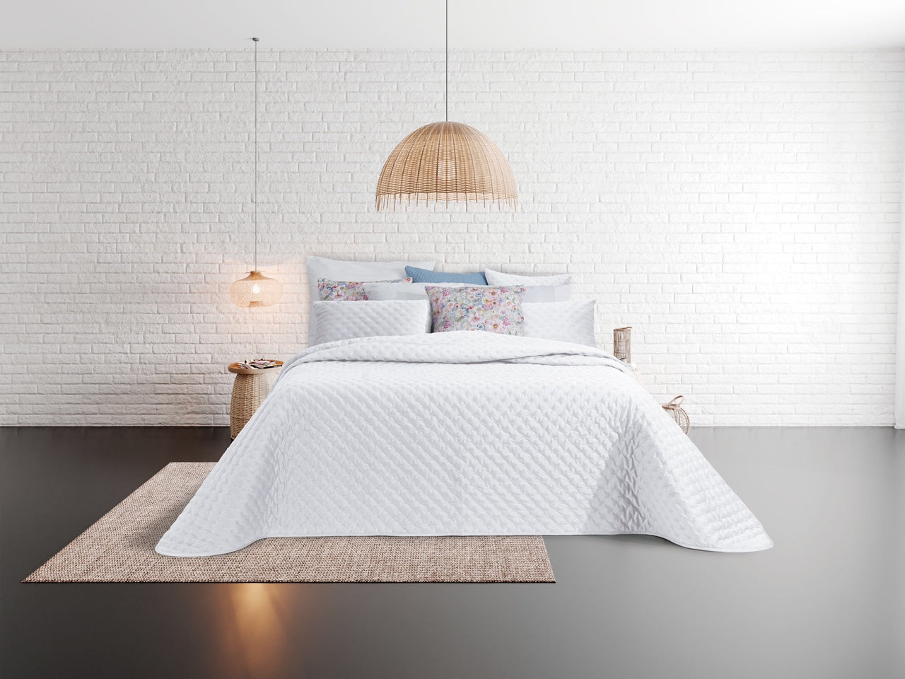 Thunder Luxury Velvet Bedspreads, White