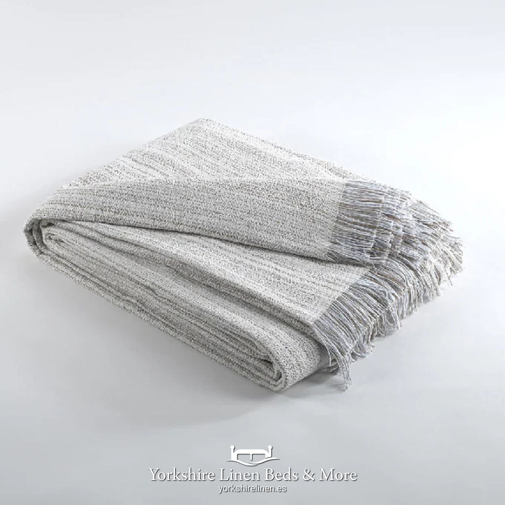 Verona Cotton Rich Multiuse Throw Stone and Grey