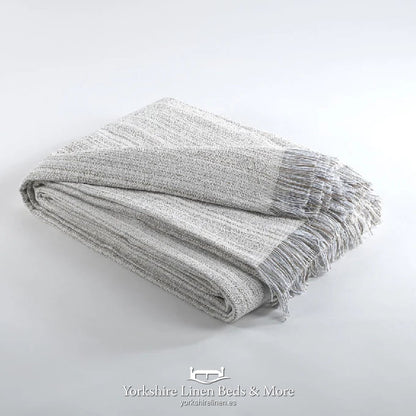 Verona Cotton Rich Multiuse Throw Stone and Grey