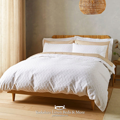 Waffle Circle Cotton Duvet Set - Duvet Covers & Sets - Yorkshire Linen Beds & More, Mijas Costa