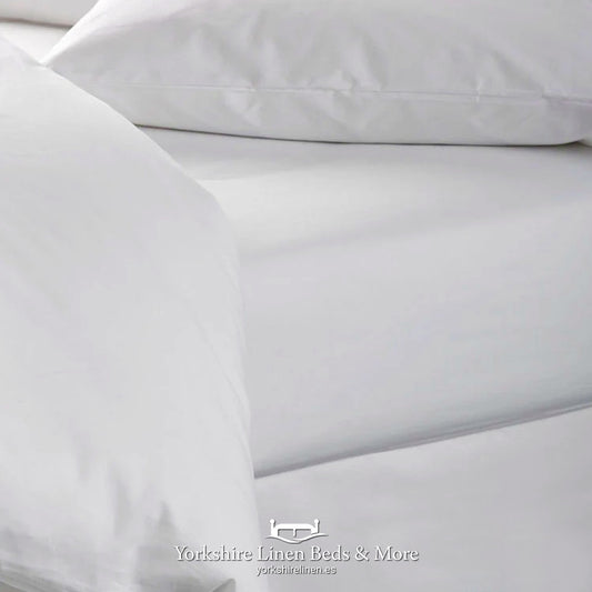 White 100% Cotton Flat Sheet - Yorkshire Linen Beds & More, Mijas, Costa del Sol, Spain