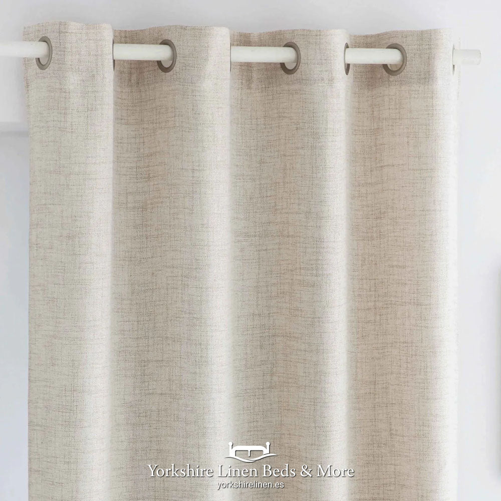 Wonda Linen Style Ring Top Voiles, Beige - Voiles & Net Curtains - Yorkshire Linen Beds & More