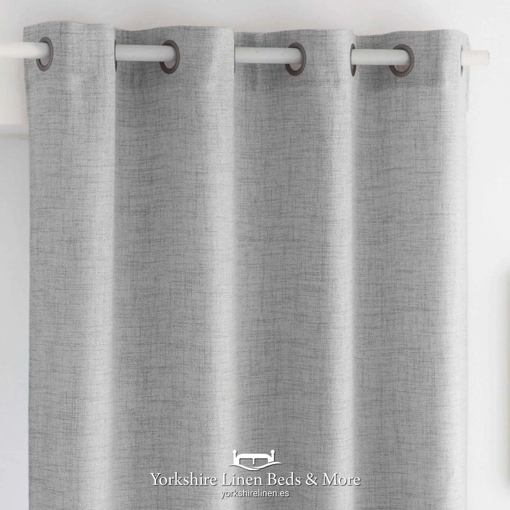 Wonda Linen Style Ring Top Voiles, Grey - Voiles & Net Curtains - Yorkshire Linen Beds & More