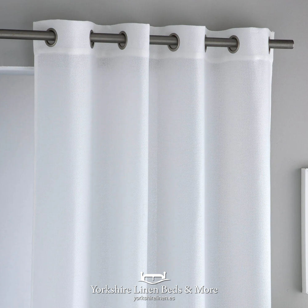 Wonda Linen Style Ring Top Voiles, White - Voiles & Net Curtains - Yorkshire Linen Beds & More