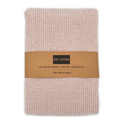 Jazmin 100% Cotton Multiuse Throw, Mid Blue