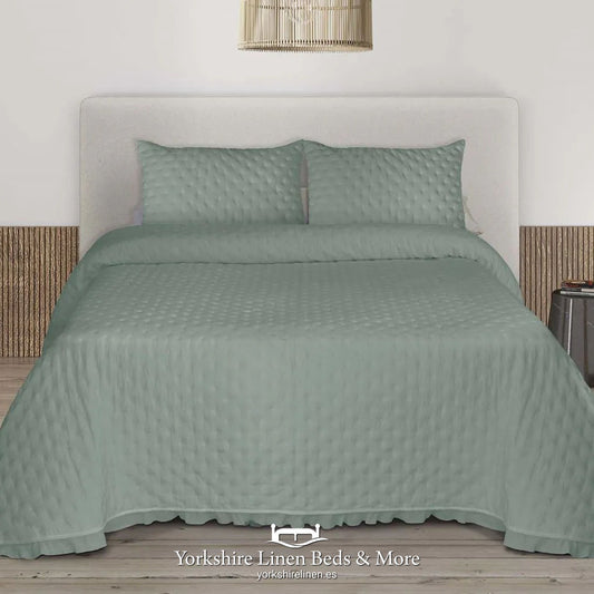 Zafir Stone Washed Bedspread, Duck Egg - Bedspreads & Runners - Yorkshire Linen Beds & More