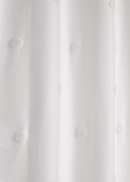 Sara Tufted Eyelet Curtains, White REDUCED TO CLEAR