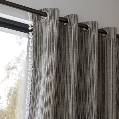 Adana Ringtop Woven Curtains, Black SALE