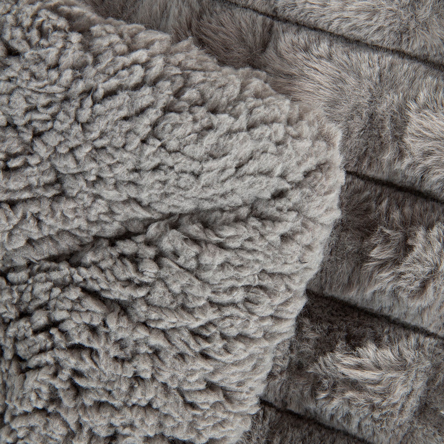 Amber Luxury Sherpa Fur Throw, Grey
