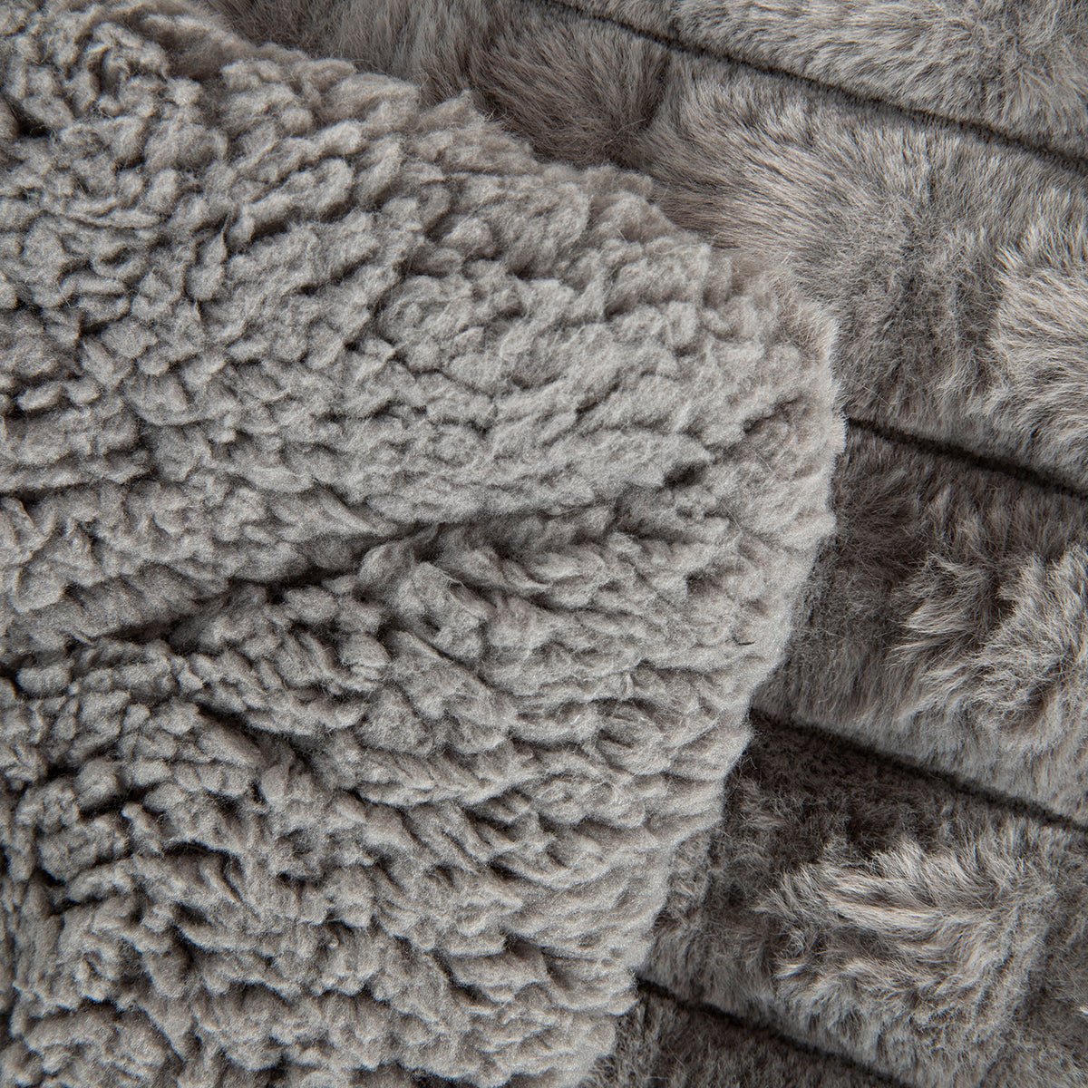 Amber Luxury Sherpa Fur Throw, Grey
