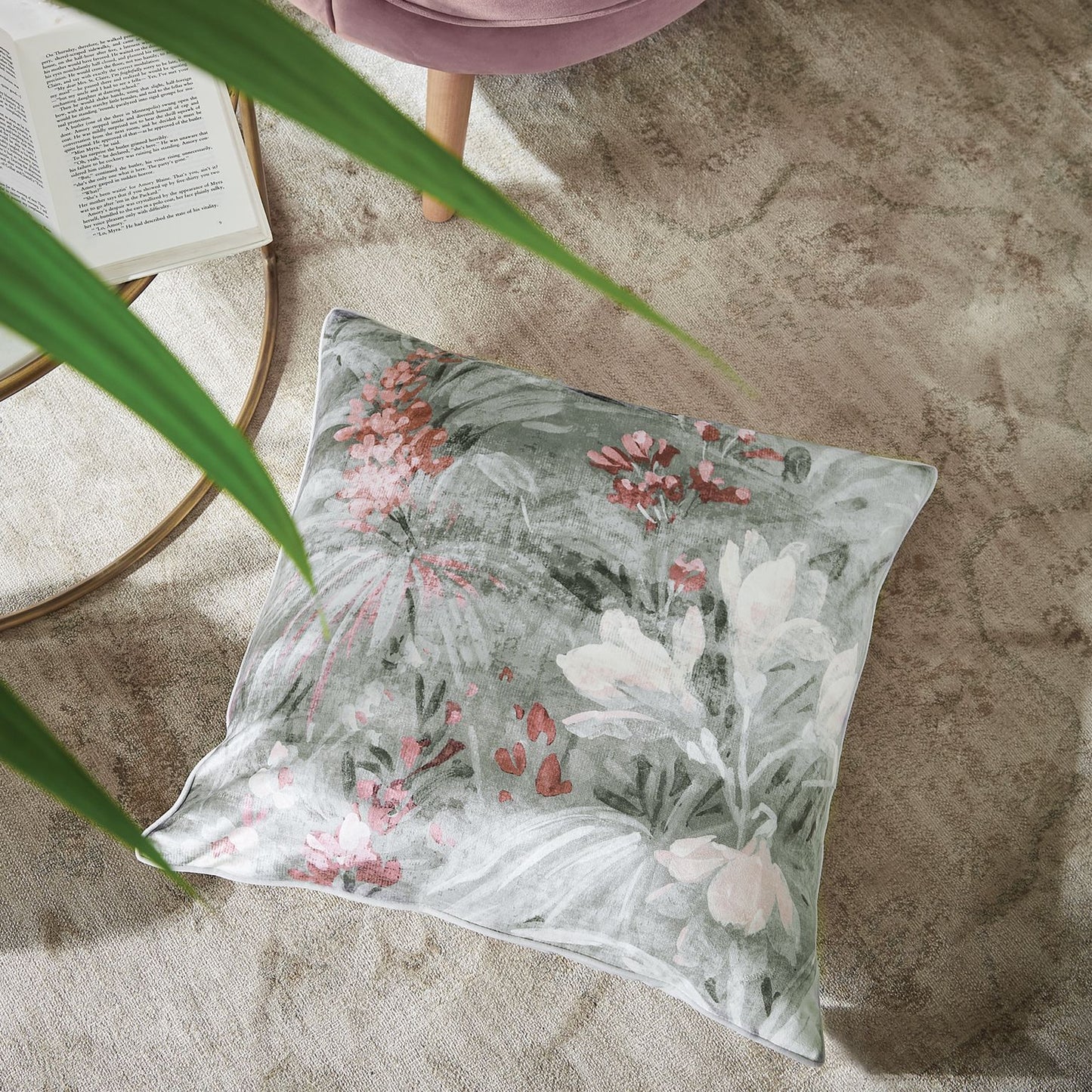Anthea Luxury Velour Cushions, Green