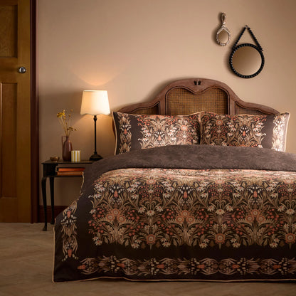 Audrey  100 % Cotton Sateen Duvet Set- Spice