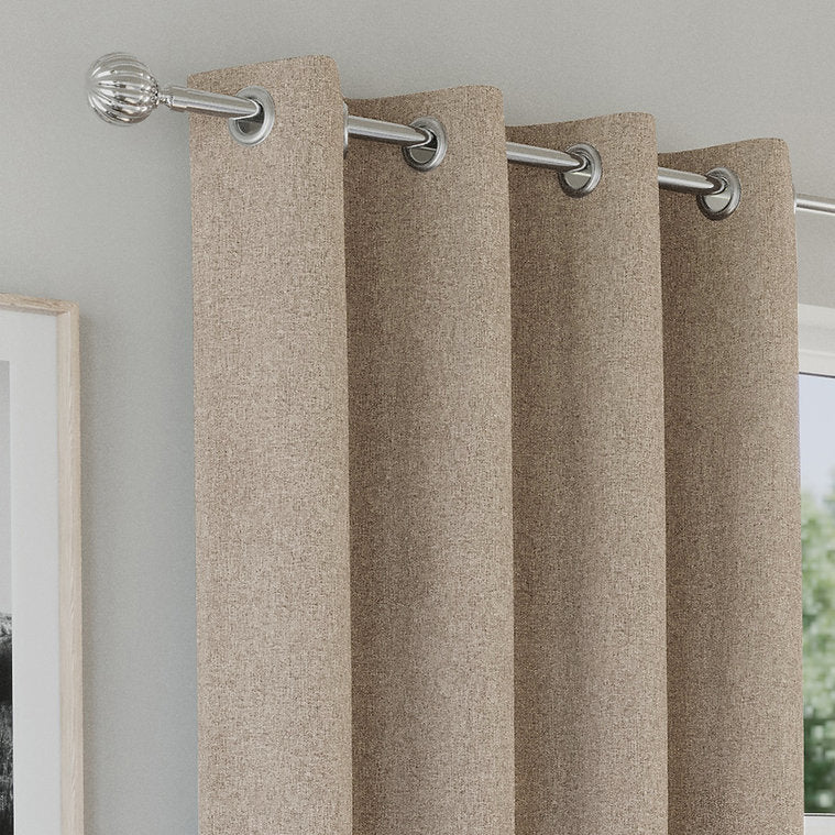 Austin 100 % Black out Eyelet Curtains - Natural