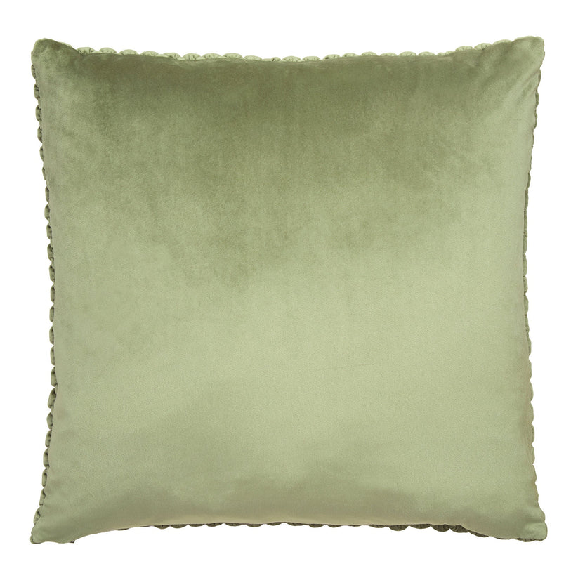 Bobble Velvet Cushion - Olive Green