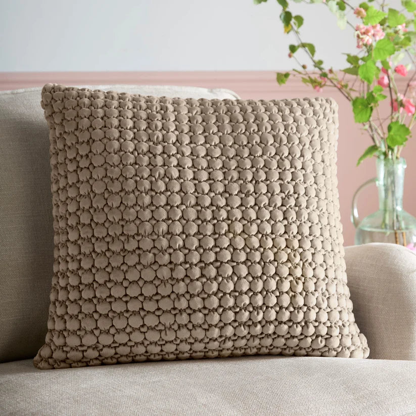Bobble Velvet Cushion - Natural