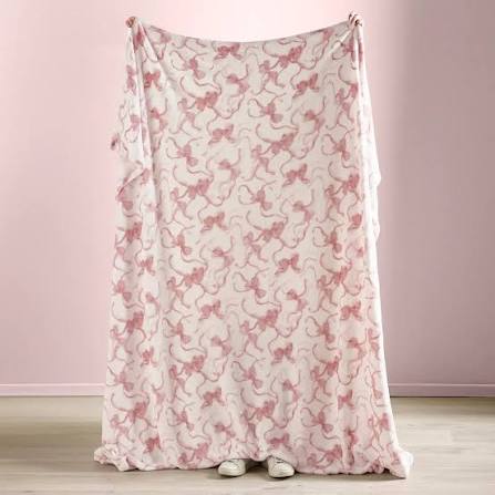 Pink Bow Oversized Fleecy Throw