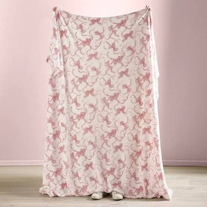 Pink Bow Oversized Fleecy Throw