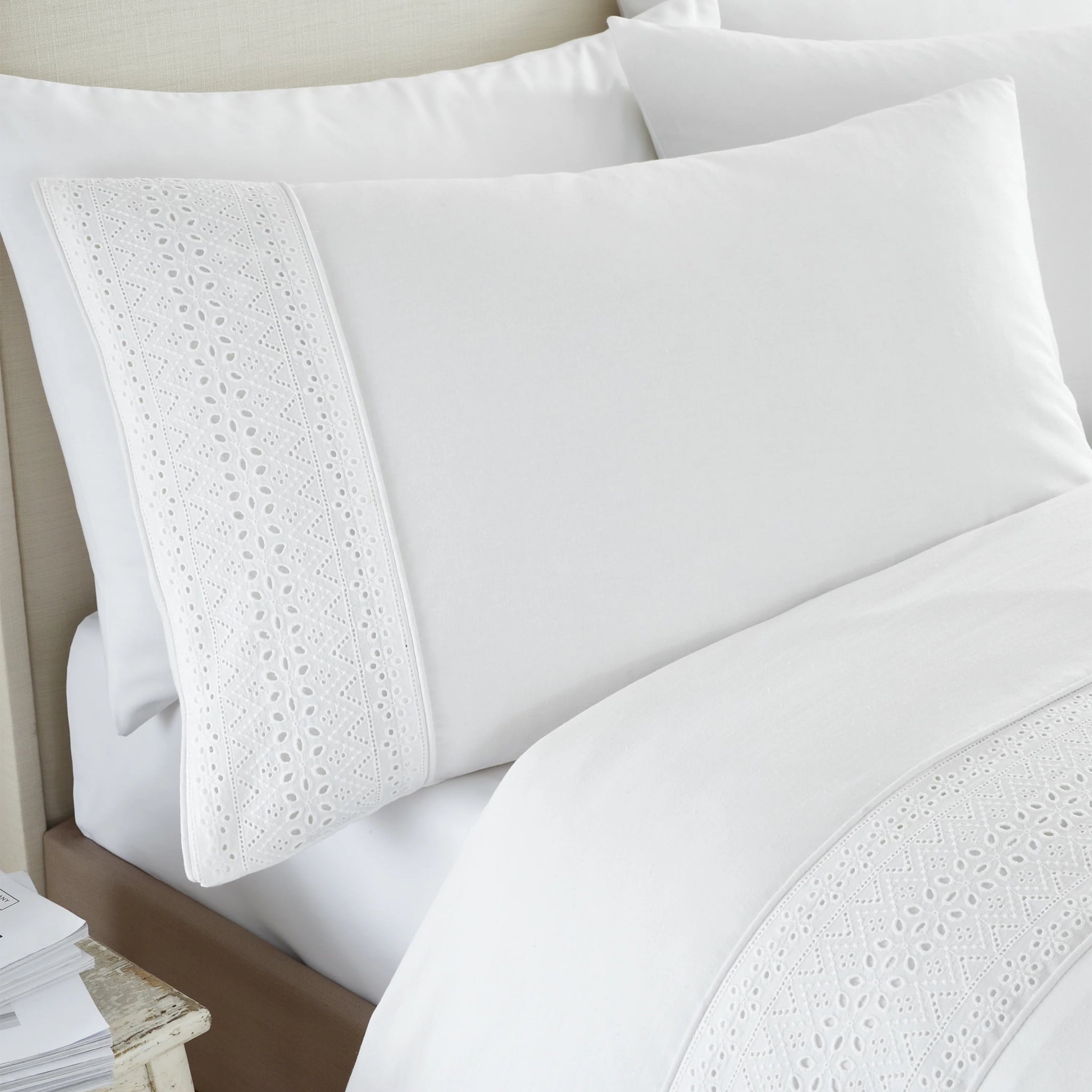 Broderie Anglaise Duvet Set - White