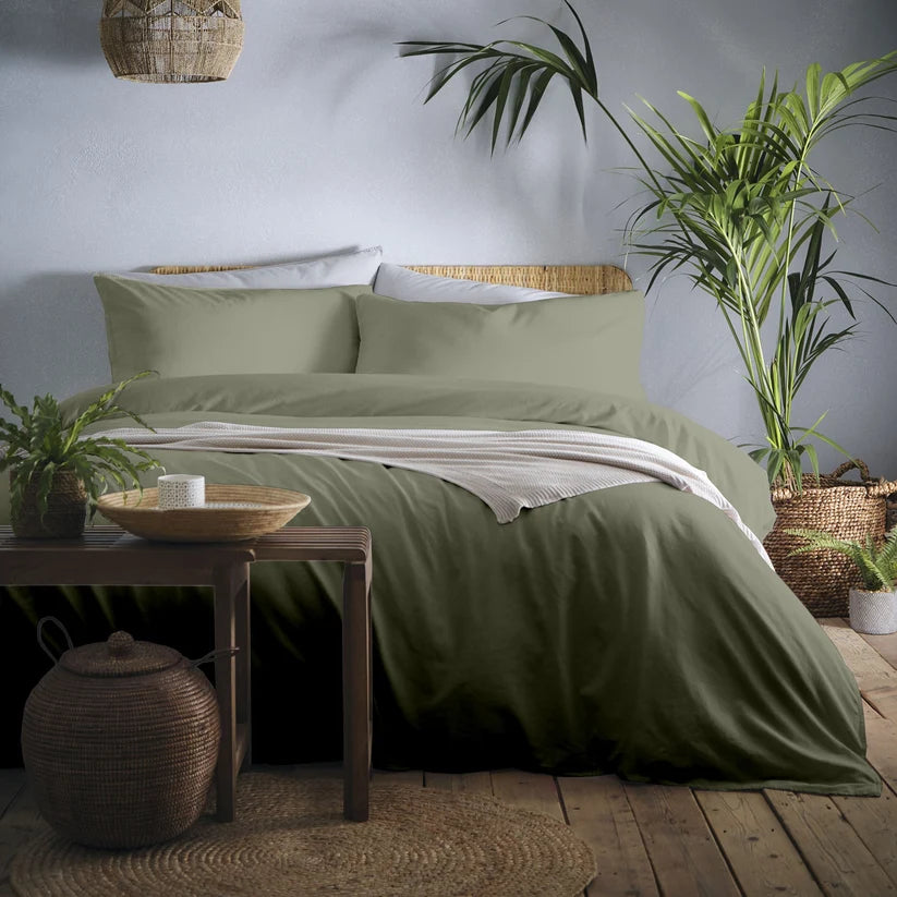 Cassie 100 % Cotton Stonewash Duvet Set Khaki